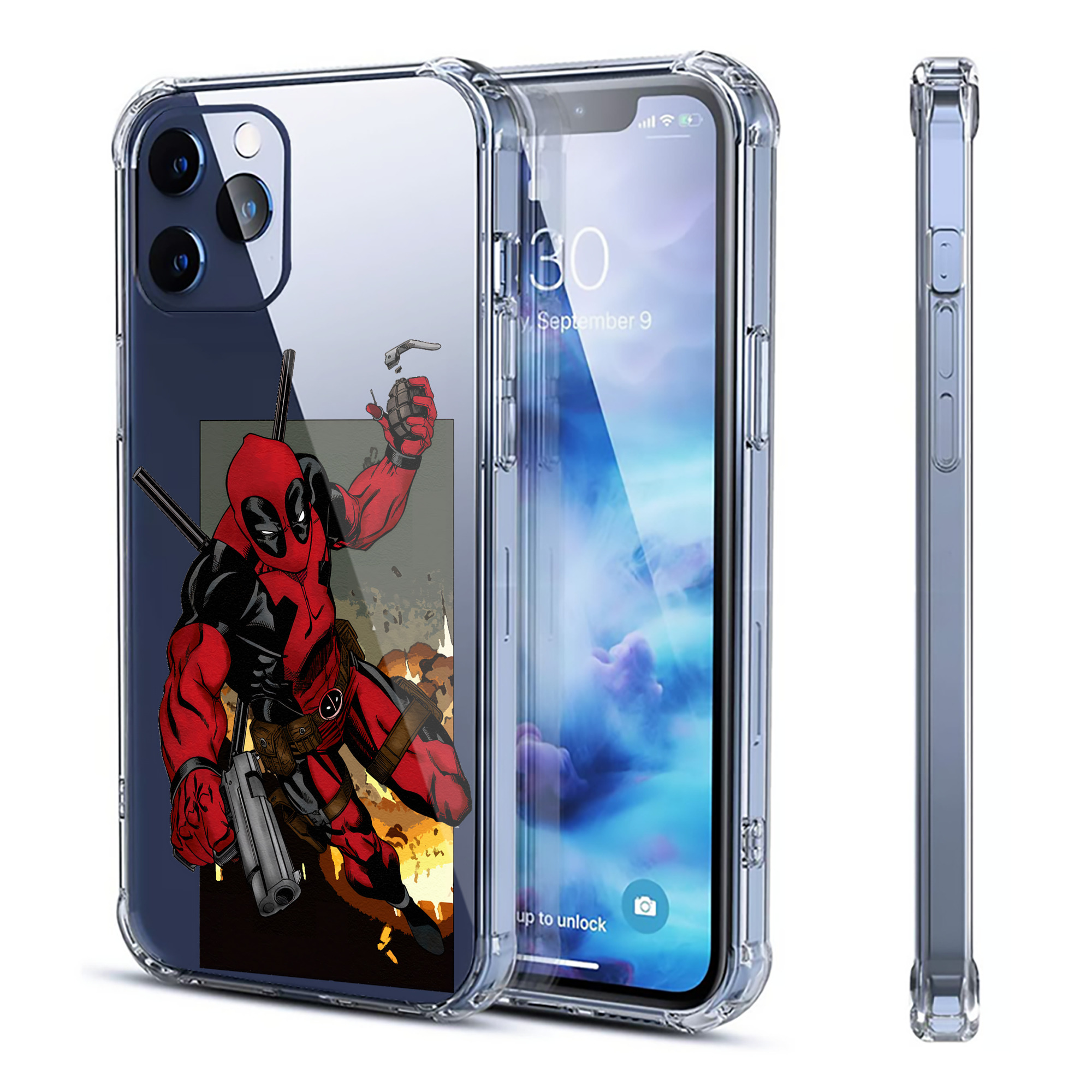 （画像用） Deadpool デッドプール 【iPhone 12シリーズ対応】透明スマホケース（クリアソフトケース）